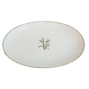 Noritake China Lynne Oval Serving Platter Gold Trim Floral Design Collectible